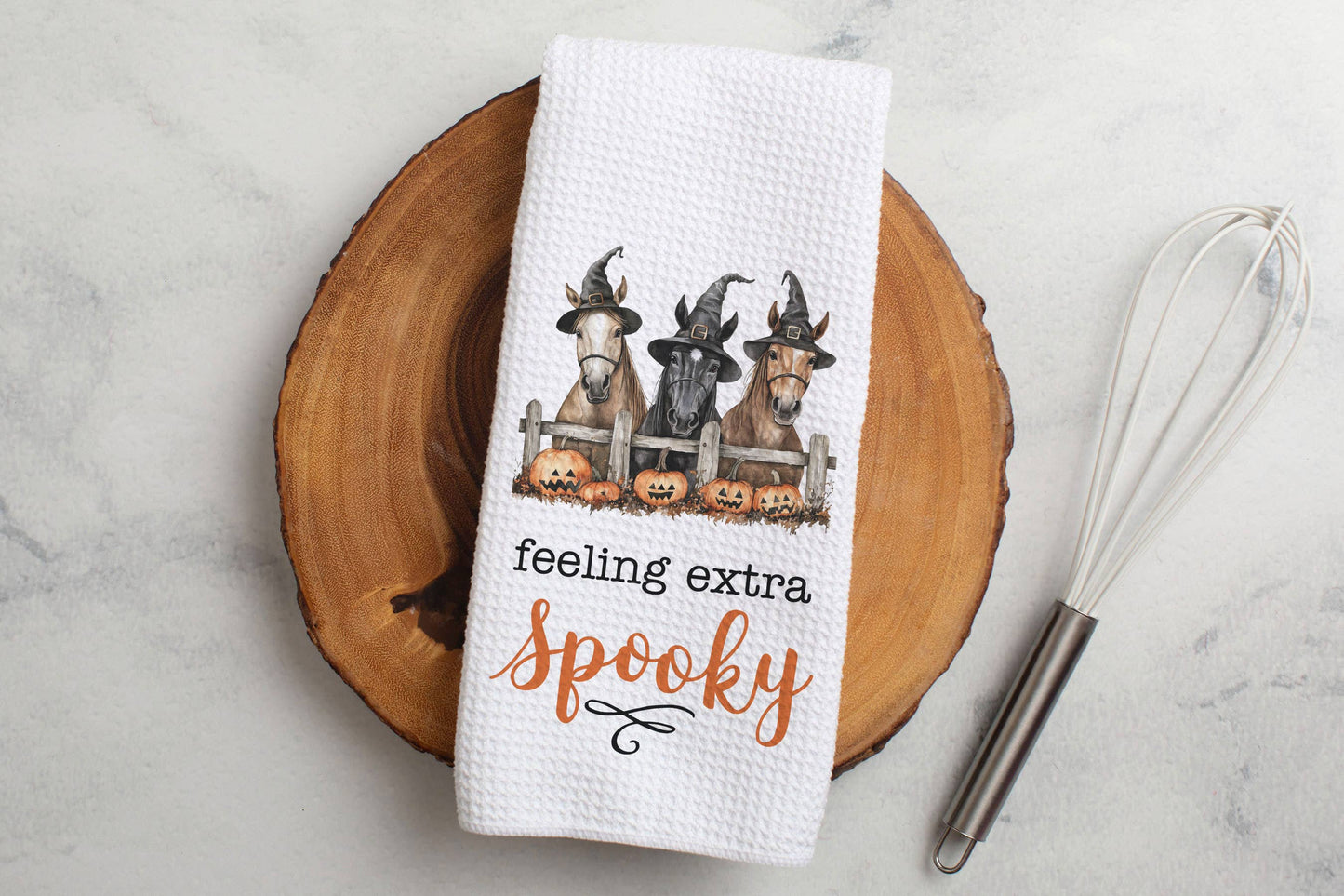 Halloween Horse Kitchen Towel, Home Decor Equestrian Fall