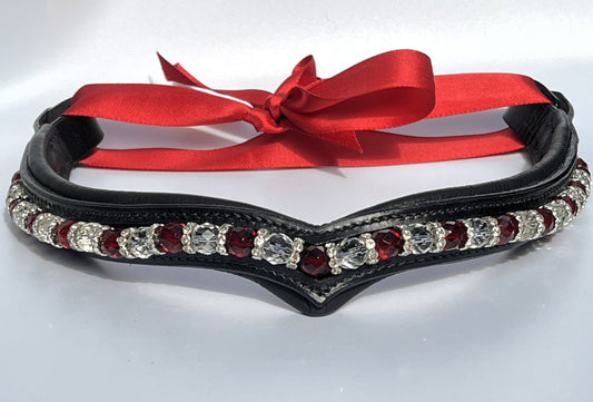 Crimson Bling Browband - Quick Snap Loops -17"