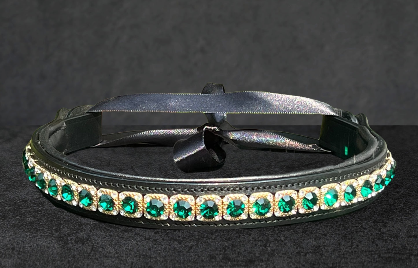 Emerald Obsession Browband - Quick Snap Loops - 16"