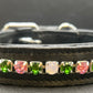 Dog Collars - Padded leather with beads or gems