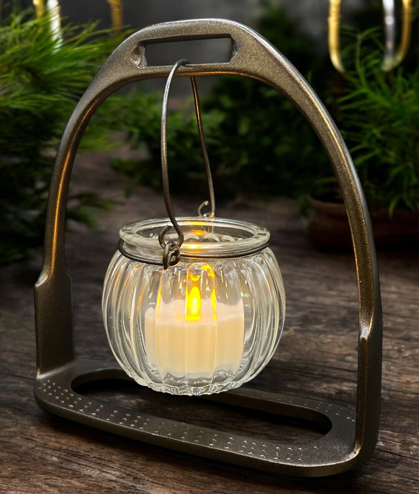 English Stirrup Candle Lights - Oil Rubbed Bronze