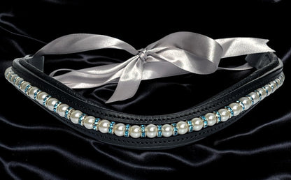 Pearl & Aqua Bling Browband