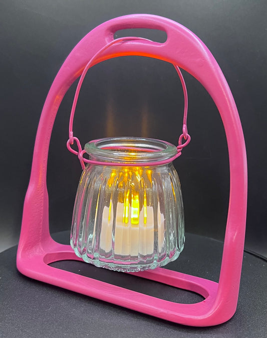 English Stirrup Candle Lights - Pretty in Pink