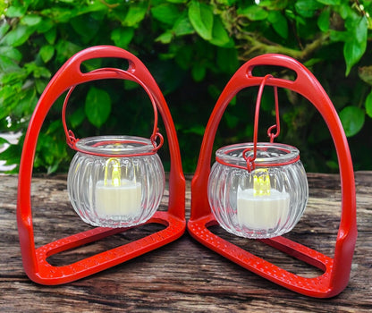 English Stirrup Candle Lights - Red