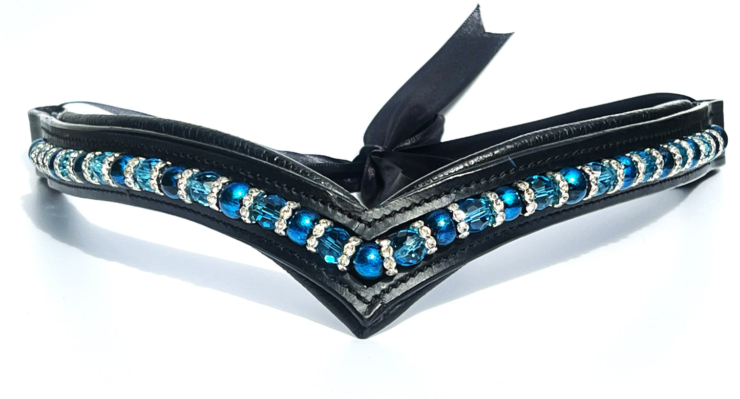 Teal & Bling Browband - 15 & 17”