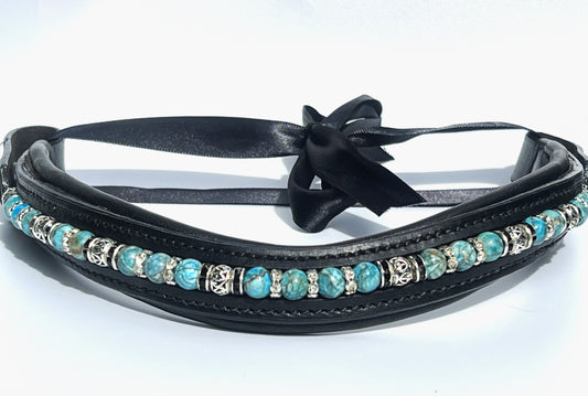 Turquoise Dreams Browband - Quick snap loops