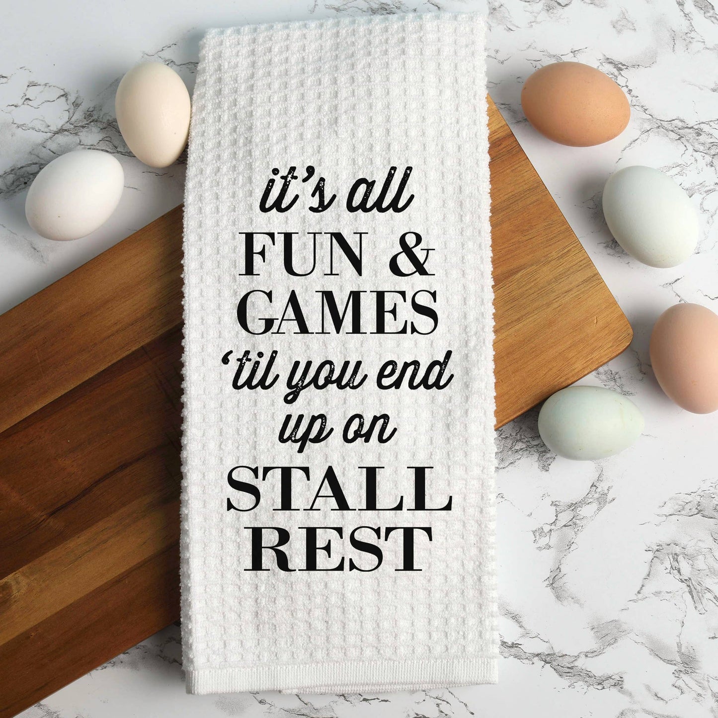 Stall Rest Funny Horse Towel, Equine Gift for Horse Lovers