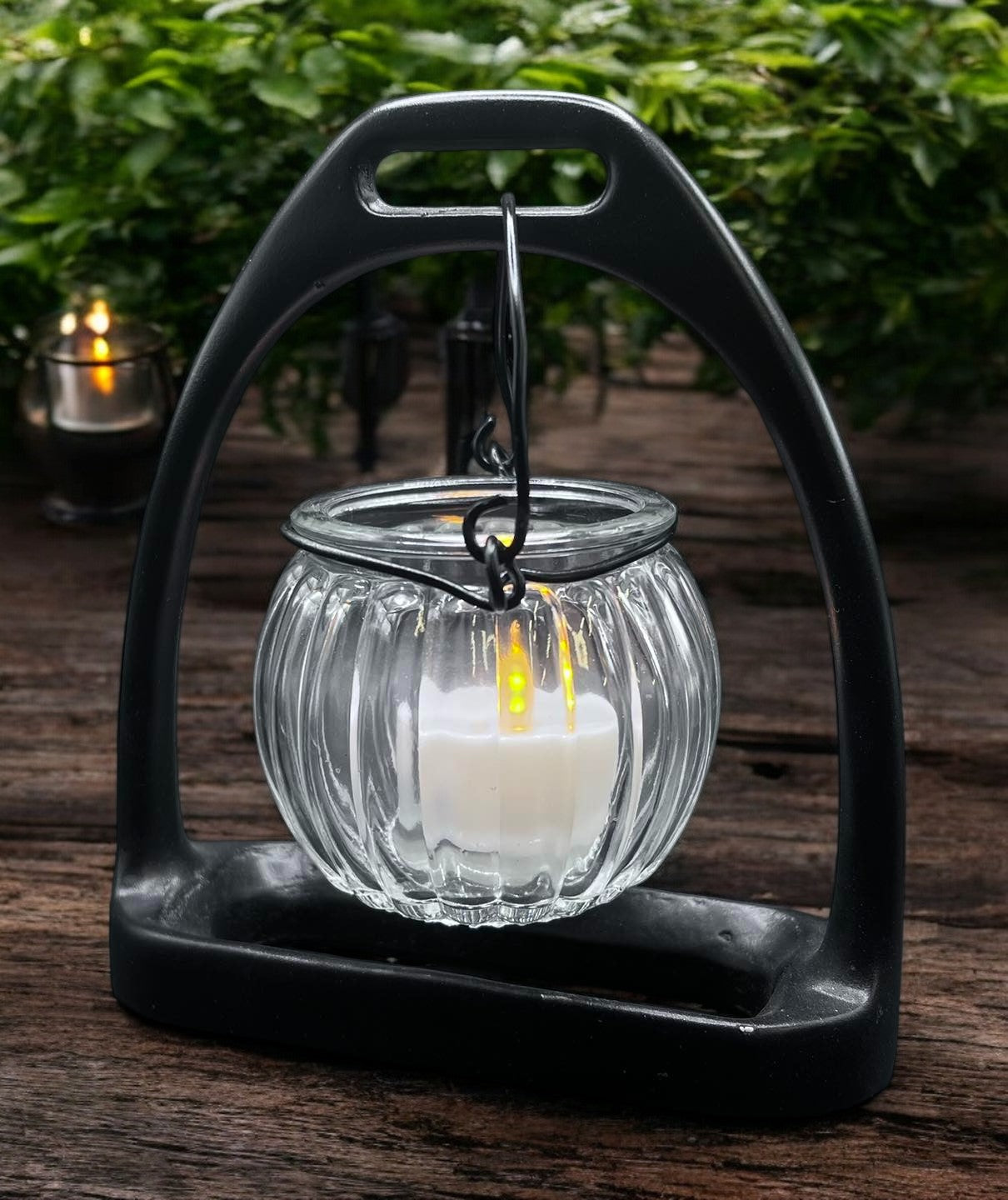 English Stirrup Candle Lights - Matte Black