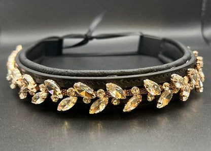 Champagne Bling Browband - Quick snap loops